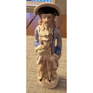 Vintage Porcelain Colonial Nobleman Statue Hand Painted 10” Occupied Japan